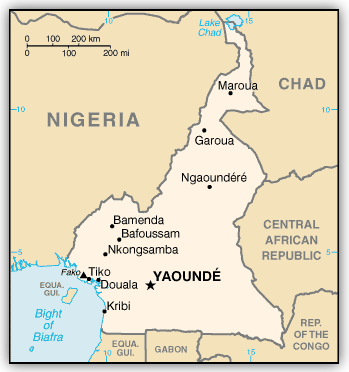 map of cameroon